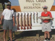 Randy and Don Gazda of Dillon,MT and Jackson, MN with 8, 8.5, 8.5, 9, 10 northern pike and a 2,3 and 8.5# walleye.