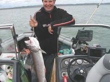 Jordan Dood of Bozeman, MT with a 9-pound lake trout.