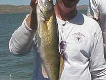 Ross Leake of Bozeman, MT with a 6 pound walleye.