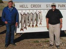 Melton Baker of Apache Junction, AZ and S. Samsam of Tucson, AZ with a nice limit of lake trout.