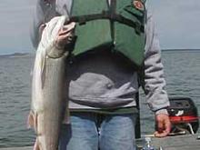 Bridger Doeden of Miles City with a 7 pound lake trout.