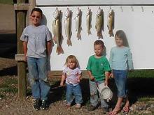 Clay, Leah, Jermy and Morgan Bobek of Markesan, WI with their catch.