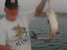 Terry Wyers of Laurel, MT with a 9.5 pound Channel catfish caught trolling crankbaits.
