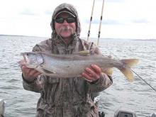 Sam McCrone of Laurel, MT with a 7 pound lake trout.