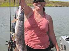Wendy Davis of Miles City, MT with a 5 pound northern pike.