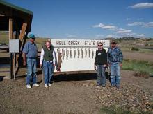 John and Susan Morris of Lewistown, MT and Kate Butts and her father Wayne of Harlowton, MT with their catch.