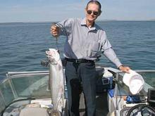 Verne Harris of Tucson, AZ with an 11 pound lake trout.