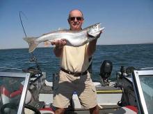 Don Childress, of Helena, MT, with a nice Fort Peck laker.
