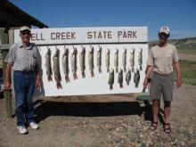 Don Gazda of Jackson, MN and Randy Gazda of Grear Falls, MT with their second days catch.