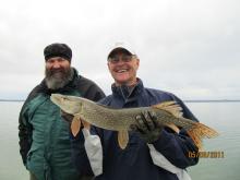 Dan Seleb (with fish) and Mike Ford of Miles City with a 6 pound northern pike.