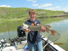 Tyler Peterson of Moorcroft, WY with a 5 pound northern pike.