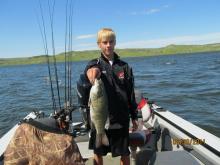 Evan Turnquist of Billings, MT with a 3 pound smallmouth bass.