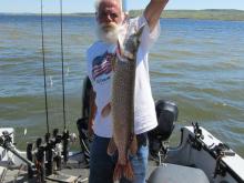 Louis Jolliff sr of Roundup, MT with a 10 pound northern pike.