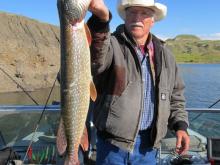 Walter Moorman of Bridger, MT with a 8 pound northern pike.