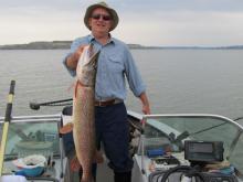 Don Childress of Helena with a 38, 16 pound northern pike.