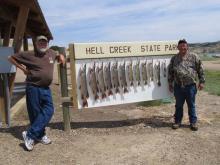 Bruce Kellogg and Roger Mohring of Ionia, IA with their last days catch.