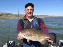Mike Bricco of Miles City, MT with 4 pound smallmouth bass.