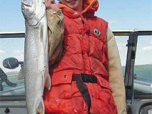 Jim Ensign of Miles City, MT with a 10# lake trout.