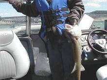 Hunter Losing  of Miles City, MT with a 12 # lake trout.