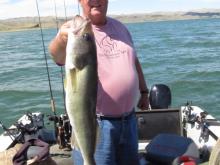 Ken Morton of Sacramento, CA with a 27.25, 8 pound walleye.