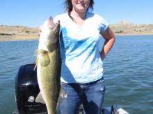 Becky Studer of Goodland, KS with a 23 walleye.