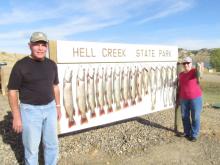 Melvin and Arlene Holmes with their first days catch.