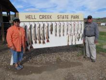 Rick and Karen Plagmann of Billings, MT with their first days catch.