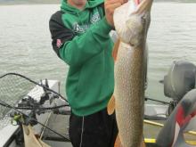 Cole Cadieux with a 35 northern pike.