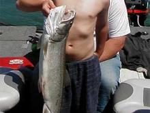 Austin Bucknell of Ionia, IA with a 10# lake trout.