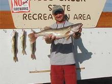 Brad Schmitz with  1, 1.5, 1.5, and 10# walleye.