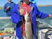 Carolyn Thayer with a 6 pound northern pike.