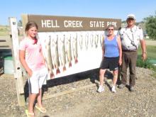 Lauryn, Sharon and Bucky Billing with their days catch.