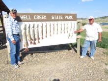 Tom Johnson and Vincent Guinzy with theeir first days catch.