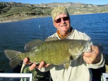 Don Childress of Helena, MT with a 18'' , 3.6 pound smallmouth bass.