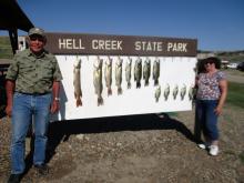 Melvin and Arlene Holmes with their days catch.