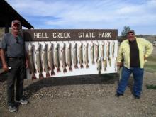 Terry Patrick and Mark Beasland with first days catch.