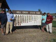 Bob Correa, Jerry Awe and Jerry's son and son-in-law Chris and Dan with their days catch.