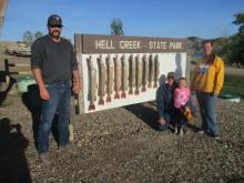 Mike, Sterling, Hayden and Pam West with their days catch.