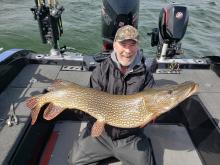 Jeff with one of the nicest pike you will ever see, 44