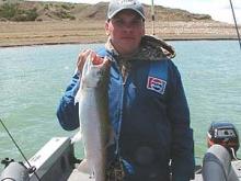 Doug Kellogg of Charles City, IA,  with a 5-pound rainbow trout.