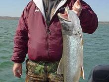 Jeff Rodenbaugh with an 11-pound Fort Peck lake trout.