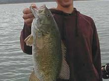 Jimmy Ensign of Miles City with a 3.5 pound Smallmouth Bass.