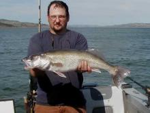 Kevin Carda of Miles City , MT with a 29.25, 9.94 pound walleye.