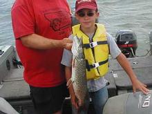 Myself and Clay Bobek of Markesan, WI with Clay's 5 pound northern pike.