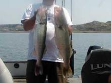 John Hamon of Billings, MT with a 7.36 and a 10.47 pound walleye.