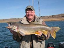 Mike Channing of Fridley, MN with a 12 pound Lake Trout .