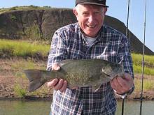 Jay Prichard of Billings, MT with a 4 pound smallmouth bass.
