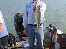 Jake Klamm of Miles City, MT with a 21-inch walleye.