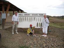 Mike Rollins, Tanner Edward and Erma Rollins, all of Billings, MT, with their catch.