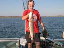 Dean Waltee of Miles City, MT with a 6 pound northern pike.